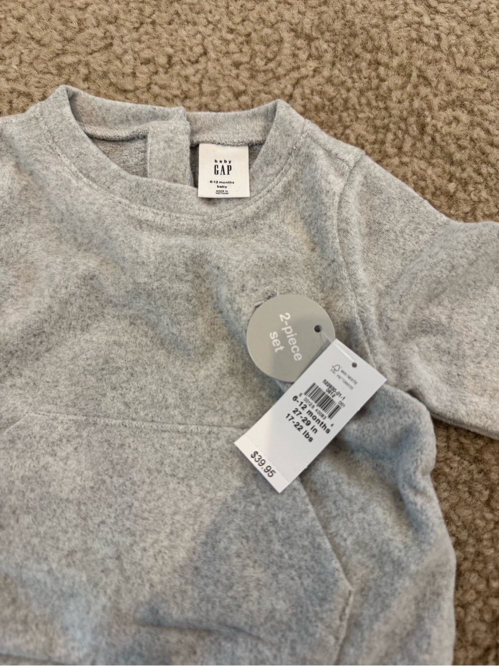NWT Baby Gap 2 Piece Fleece Set 6-12 Month